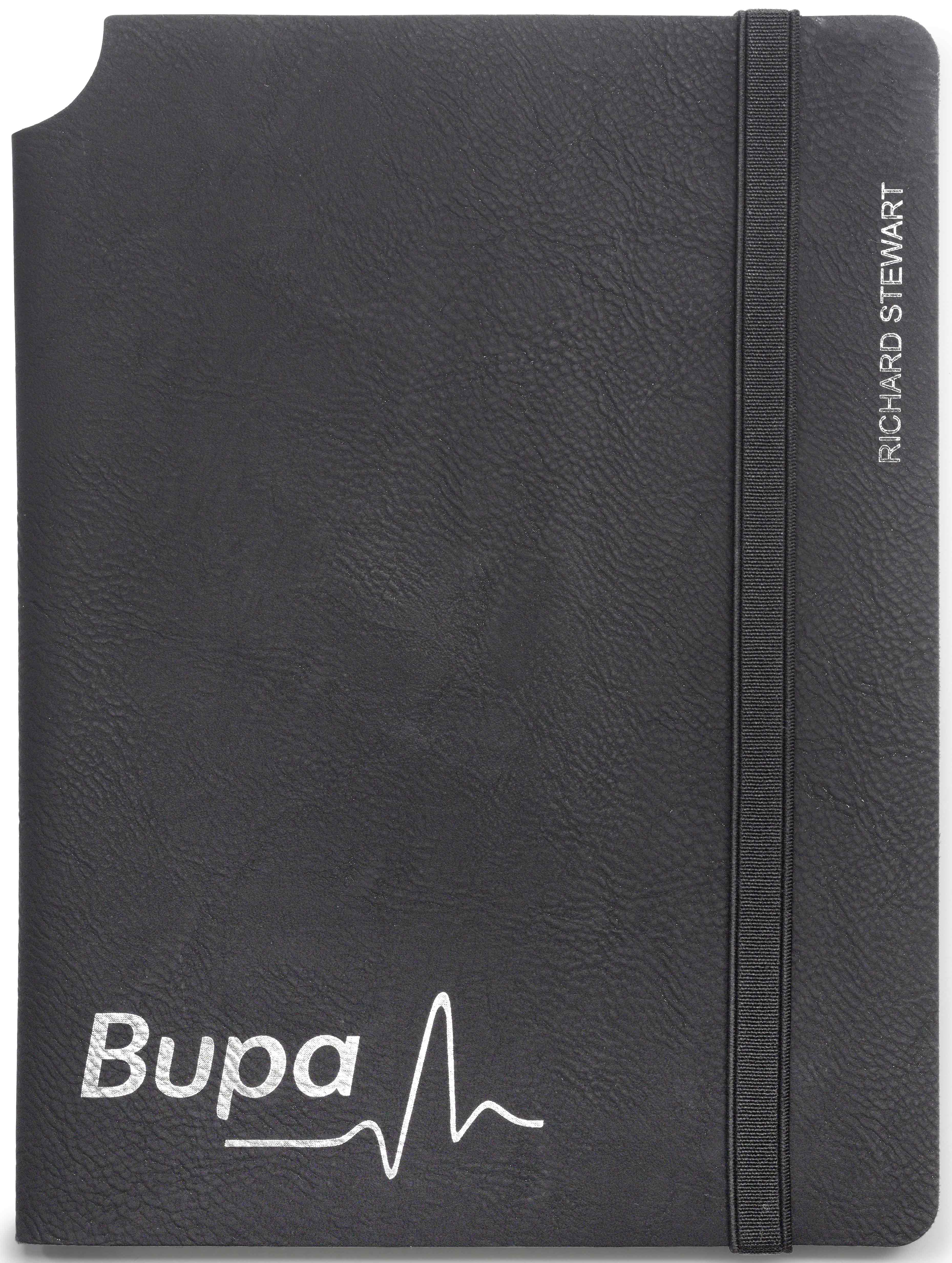 Black A5 Lined Notebook